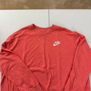 Nike Orange Crewneck Sweater with Iconic Swoosh